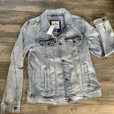 Chaqueta vaquera Hollister para hombre XL ajuste elástico lavado ligero nueva con etiquetas Foto 1 de 4