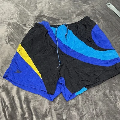 Bañador Speedo Vintage Para Hombre Board Shorts Azul Color Block Patrón Talla L Foto 1 de 4
