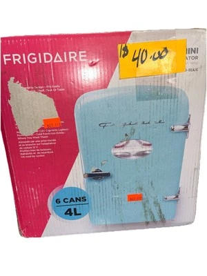 Frigidaire Portable Retro 6 Can Mini Beverage Refrigerator, EFMIS129 in Blue - Image 1 of 4