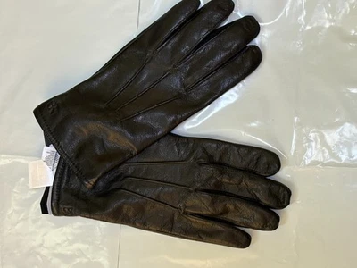 Guantes Banana Republic de cuero de cabra forrados de cachemir negros talla L 25 cm $100 Foto 1 de 4