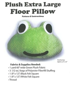 Plush Extra Large Frog Floor Pillow Pattern and Instructions (M416.19) - Picture 1 of 1