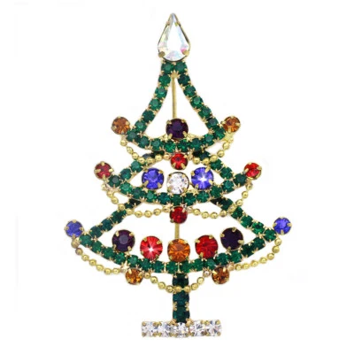 Broche prendedor adorno lágrima colorido multicolor árbol de Navidad regalo de vacaciones Foto 1 de 2