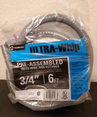 Southwire 55189307 3/4 en 6 pies ultra látigo líquido no metálico montaje de alambre hermético Foto 1 de 4