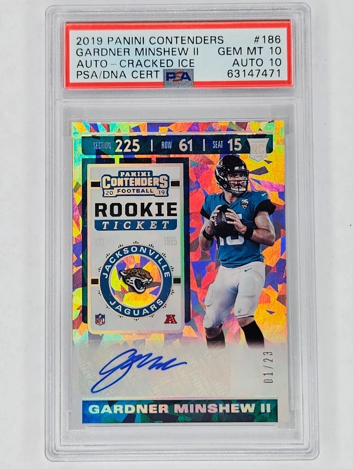 GARDNER MINSHEW 2019 CONTENDERS CRACKED ICE ROOKIE AUTO #1/23 PSA 10/10 POP 1🔥 - Image 1 of 1