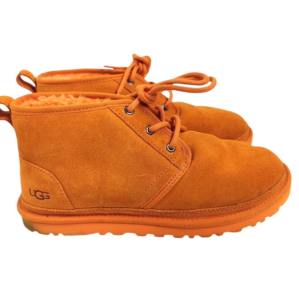 UGG Neumel 3236 Para hombres Naranja Gamuza Piel Forrada Tobillo Chukka Bota Zapatos Talla 9 Foto 1 de 4