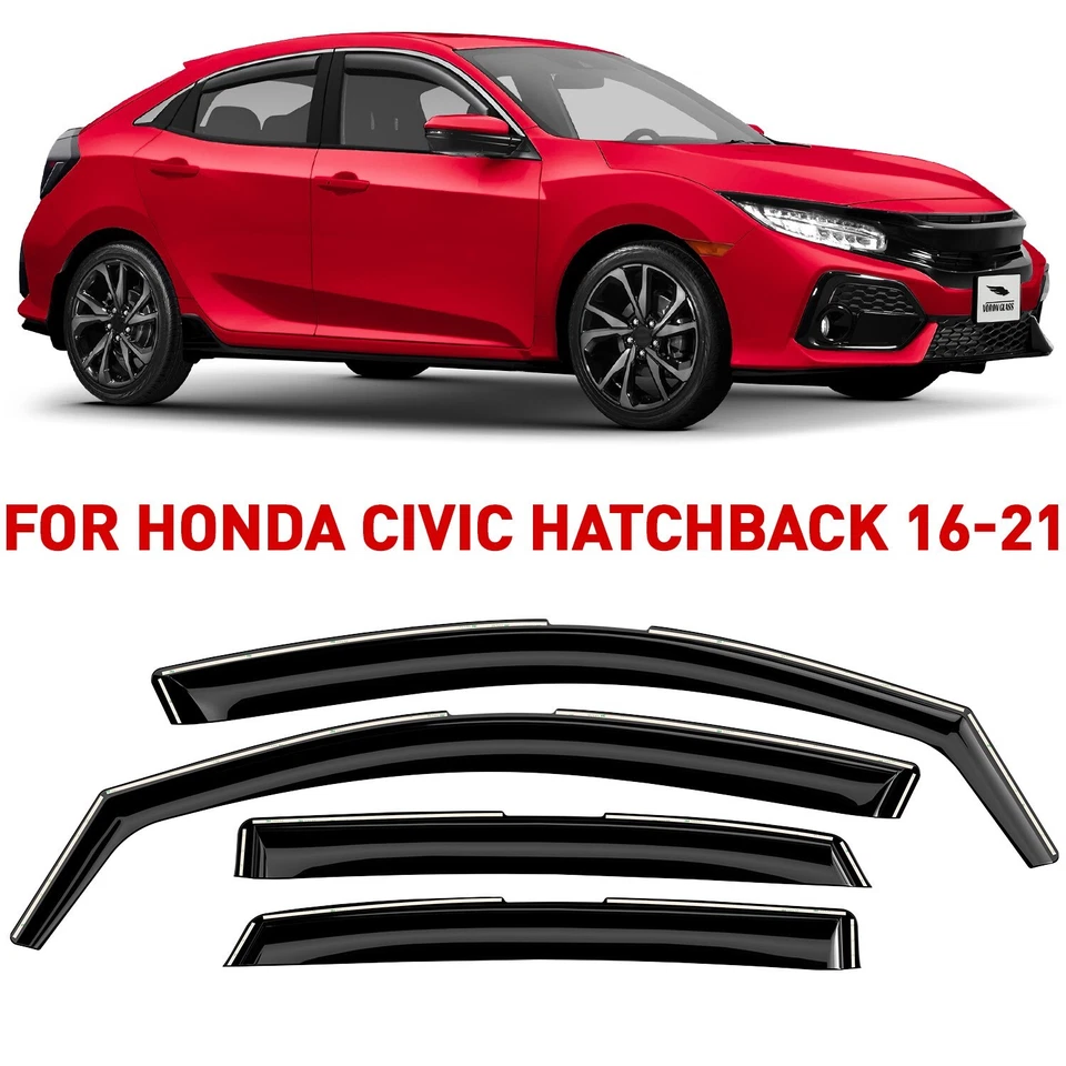 Protetores de chuva viseiras de ventilação sombra para 2016-2021 Honda Civic Hatchback - Imagem 1 de 4