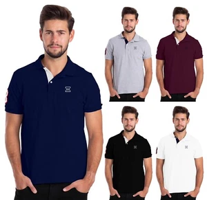 Mens Classic Polo T Shirt Short Sleeve Size S to 2XL - LEISURE SPORT GOLF WORK - Picture 1 of 41