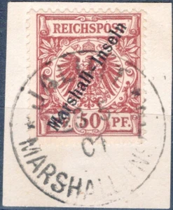 GERMANY, MARSHALL ISLANDS, SC # 6, USED ON FRAGMENT - Picture 1 of 1