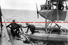 F003686 German submarine meeting seaplane. Atlantic. WW1