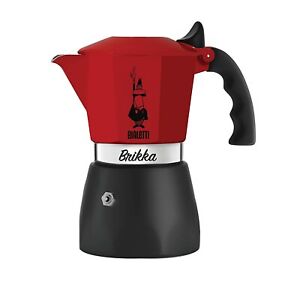 Bialetti Brikka Aluminium Stovetop Coffee Maker 4 Cup : (Red) (180ml) Free Ship