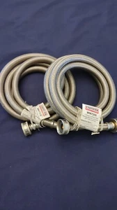 Stainless Steel Washing Machine Hoses 6 Feet (2 Pack) - Picture 1 of 2