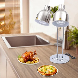 Commercial Heat Lamp Food Warmer Stand 2 Bulbs french Fried Food Warmer 250W New - Picture 1 of 12