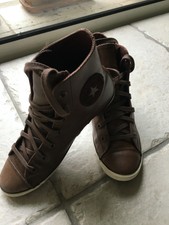 converse cuir marron basse