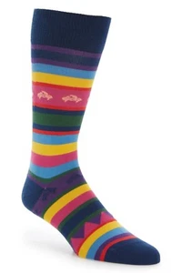 Paul Smith Herren Krabben Streifen Socken in Marine Multi, Einheitsgröße, Neu mit Etikett - Bild 1 von 3