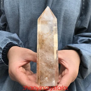 0.9LB Natural clear quartz obelisk quartz crystal point wand tower reiki XA1683 - Imagen 1 de 11