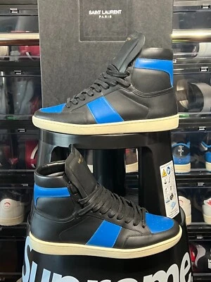 YSL SAINT LAURENT COURT CLASSIC SL/10H КОЖАНЫЕ КРОССОВКИ МУЖСКОЙ РАЗМЕР 42 Royal - Изображение 1 из 4