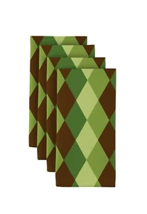 Green & Brown Plaid 18" x 18" Napkins 1 Dozen - Picture 1 of 1