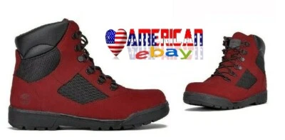 Timberland Juvenil 6" Premium Campo Impermeable Botas Rubí Rojo Gris Oscuro A1RG5 Foto 1 de 4