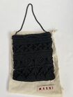 MARNI Marni Crochet Knit Charcoal Bag With Chain Size Small
