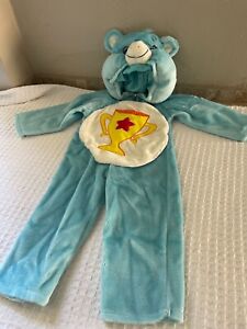 VTG CARE BEAR Halloween Costume Champ Bear Trophy Toddler 2/4 Years Puffy Furry