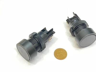 2 x Black Push Button Switch NO 22mm CNC round LA38-11 XB2-EA142 Momentary G2 - Image 1 of 4