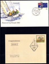 Australia 1983 Pair Of Americas Cup Triumph Pre Stamped Envelopes - Mint