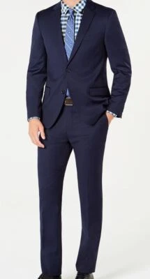 Tommy Hilfiger Hombre Azul Lana 2 Piezas Chaqueta y Pantalones Traje Talla 48R 44W-30L Foto 1 de 4