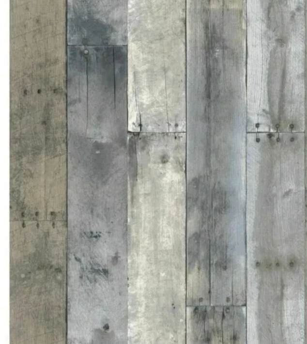 Papel tapiz autoadhesivo Temppaper RE502 madera reutilizada rollo múltiple Dbl 56 pies cuadrados Foto 1 de 4