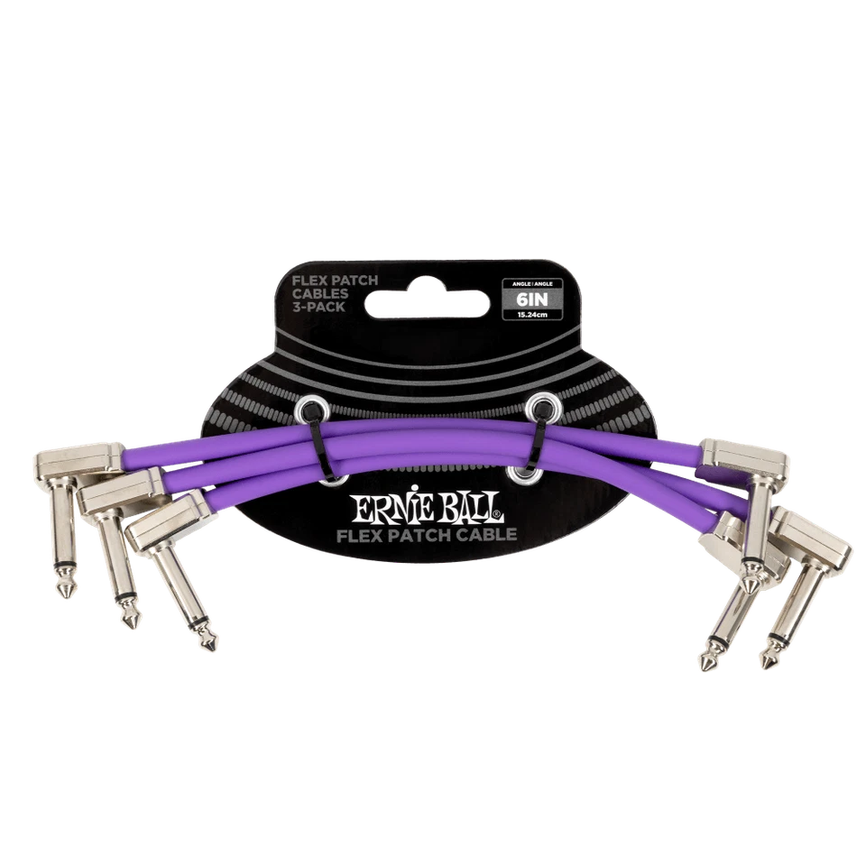 Paquete de 3 cables de conexión flexibles Ernie Ball de 6" - púrpura Foto 1 de 1