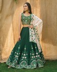 Green color Lehnga Choli Indian Designer traditional dress Readymade Bridal Wear
