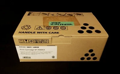 Cartucho de toner preto Ricoh SP 3500XA genuíno usado Savin Lanier Africio SP 3500 - Imagem 1 de 2