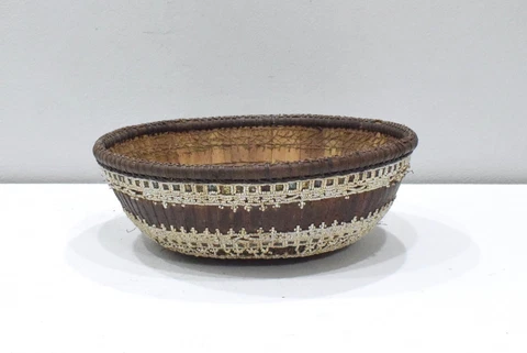 Basket Bali Indonesia Beaded Mirror Basket Cover