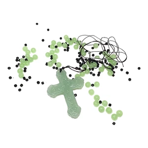 Jade Glass Cross and Beads. Repair. Reuse. B292 - Picture 1 of 4