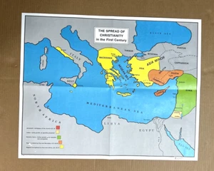 1983 The Standard Publishing The Spread Of Christianity 1st Century 22"x27" Map - Picture 1 of 3