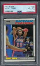 1987 Fleer Basketball #44 Sidney Green PSA 8