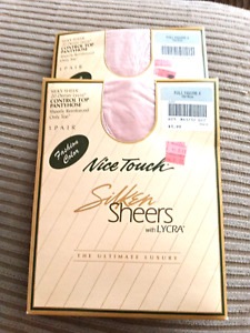 2 PRS Nice Touch Silken Sheers with Lycra Full Figure X Old Rose Pink Pantyhose