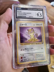CGC 9.5 MINT+ Meowth #052 1997 Pokémon Japanese Jungle Vintage WOTC Card - Picture 1 of 3