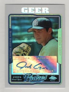 2005 Topps Update Chrome Refractor #228 Josh Geer Padres Auto #381/500 BV$15