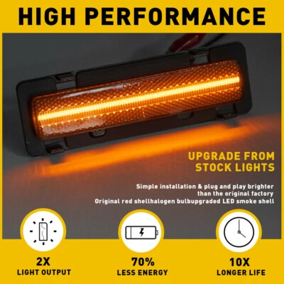 2x Marcador de luz lateral de parachoques LED ahumado apto para Chevy Camaro Pontiac Firebird 1982-92 Foto 1 de 4