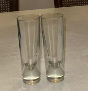 Vintage Carlo Moretti Bullet Glasses Set of 2 Made In Italy Heavy Never Used - Picture 1 of 3
