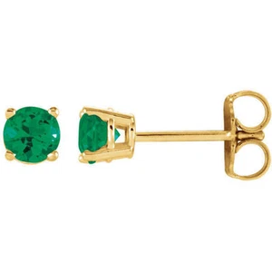 Pendientes de esmeralda en oro amarillo 14K (4,00 mm) - Imagen 1 de 1