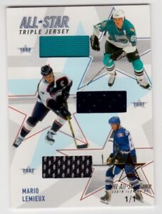 Mario Lemieux Penguins 2002 2003 BAP Be A Player NHL All Star Triple Jersey 1/1