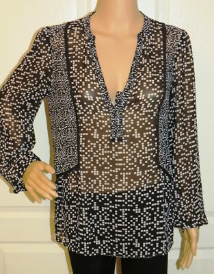 Женская/младшая блузка-туника Forever 21 средний размер черно-белый геометрический принт  - Изображение 1 из 4