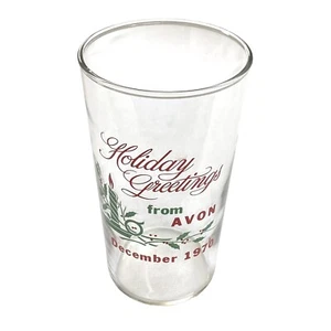 Vintage Holiday Greetings from Avon Dezember 1970 Barware Getränkeglas - Bild 1 von 4