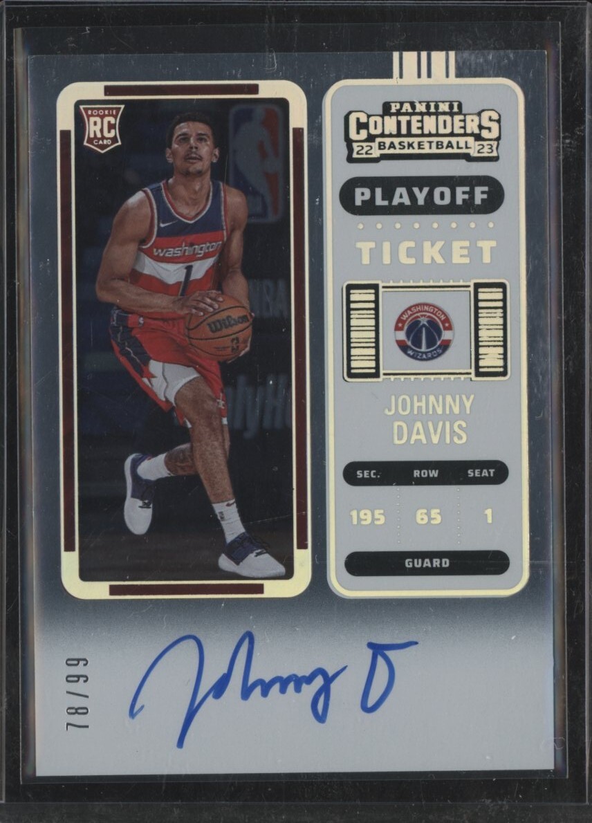 2022-23 Panini Contenders Playoff Ticket #130 Johnny Davis RC Rookie AUTO /99