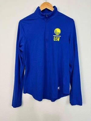 Pulôver feminino Under Armour Golden State Warriors combinação 1/4 zíper azul tamanho XL - Imagem 1 de 4