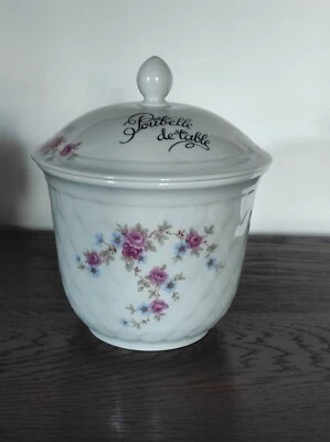 Poubelle table vintage manufacture porcelaine l’HIRONDELLE Mehun-s-Yèvre France - Photo 1/4