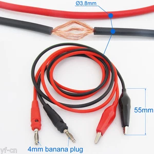 20sets 1M/3.3ft 45mm Large Alligator Clip to Banana Plug Silicon Test Cable Lead - Picture 1 of 9
