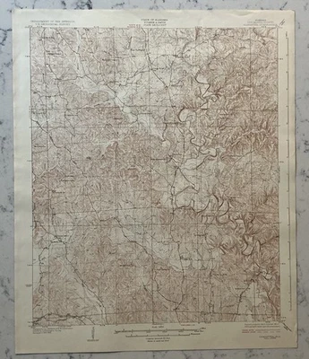 VINTAGE ORIGINAL SAMANTHA ALABAMA USGS GEOLOGICAL TOPO TOPOGRAPHICAL MAP 1928 - Image 1 of 4