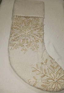 Schneeflocke bestickt gesteppt 17" Weihnachtsstrumpf. Neu - Bild 1 von 7